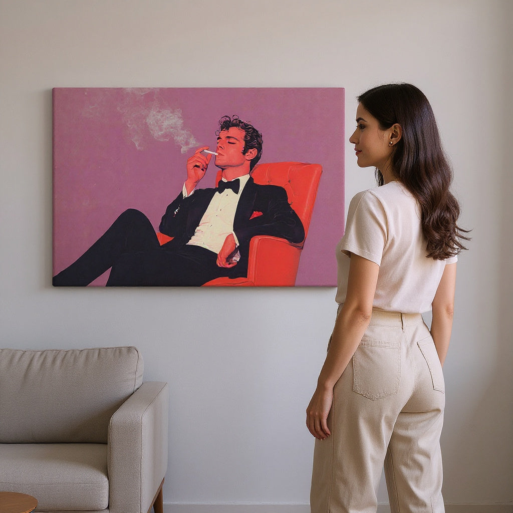 A Quiet Room For A Smoke Canvas Print