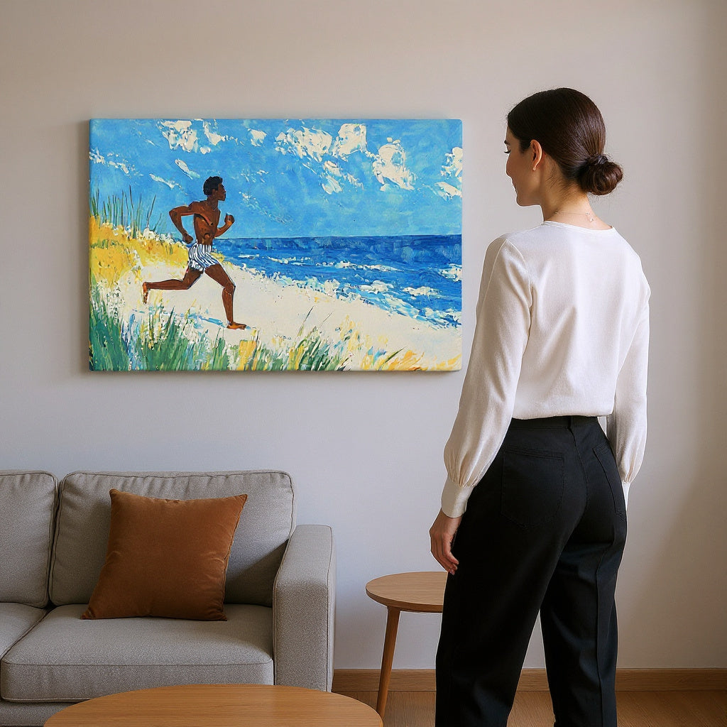 A Race To The Beach Canvas Print