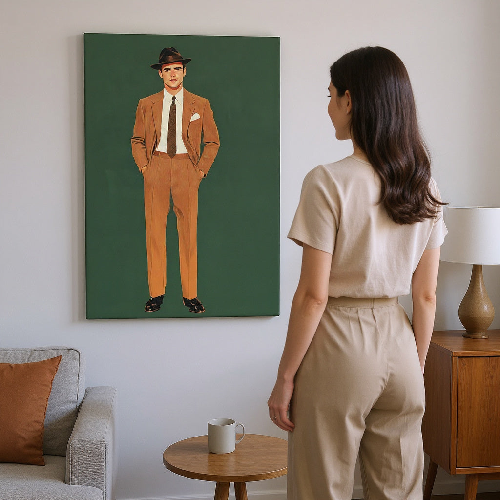 Dapper in Cognac Canvas Print