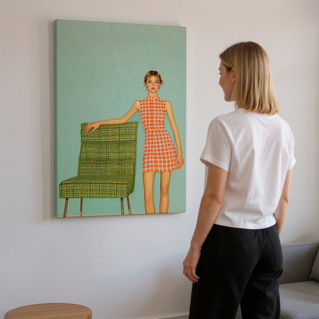Grace in Gingham Canvas Print