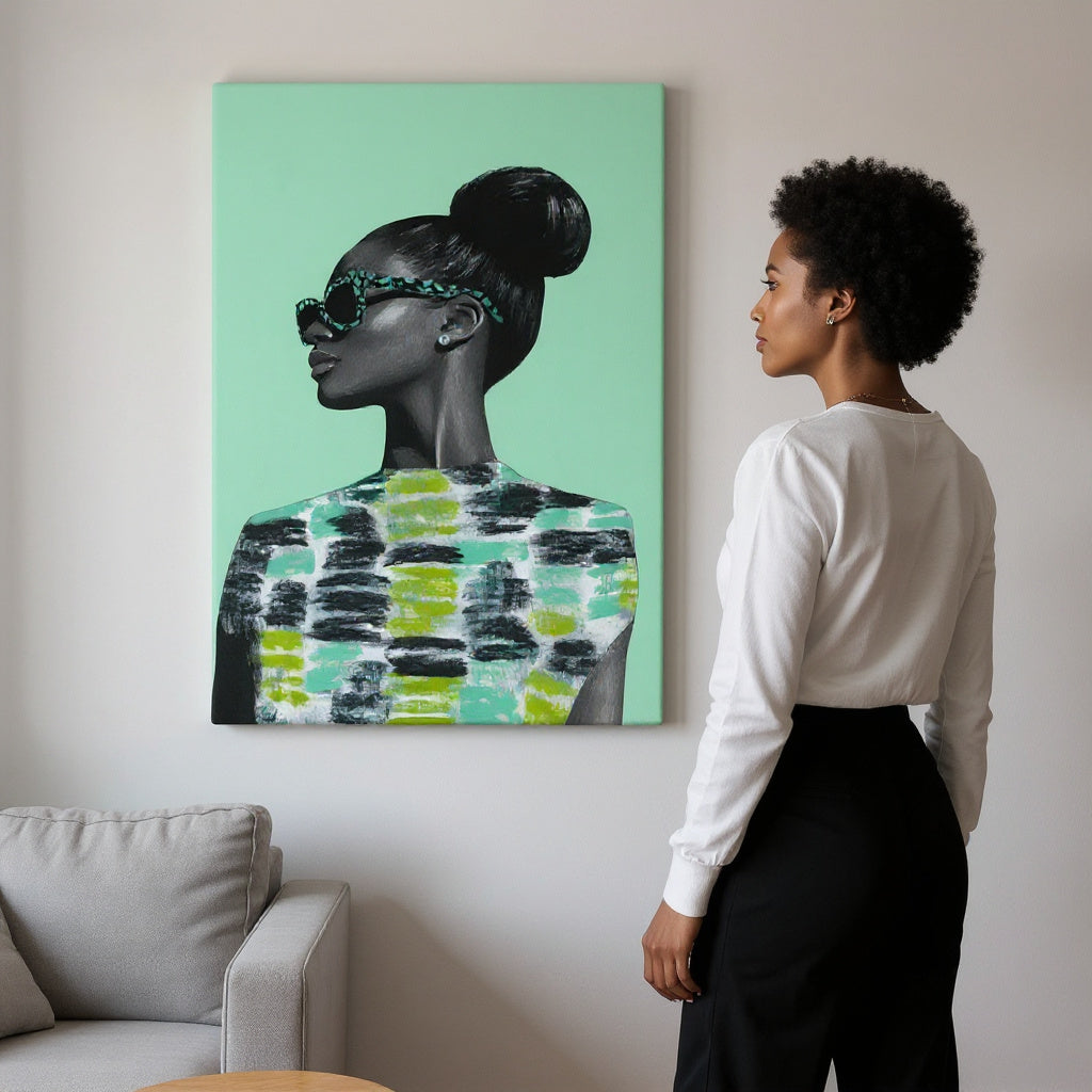 Green Like Envy, Black Like Jazz Canvas Print