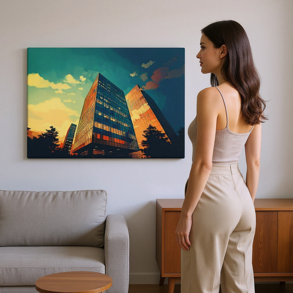 Lafayette Park At Sunset Canvas Print