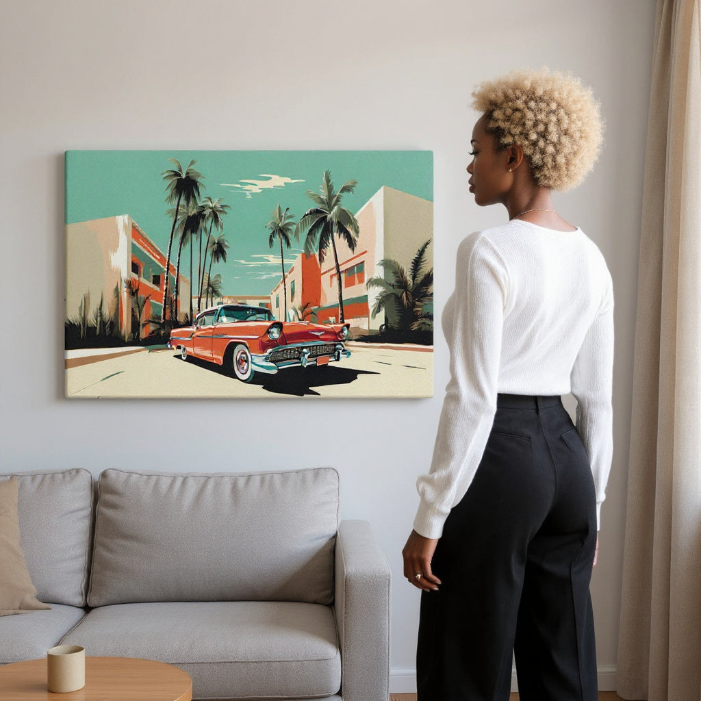 Orange Bel Air Under The Palms Canvas Print