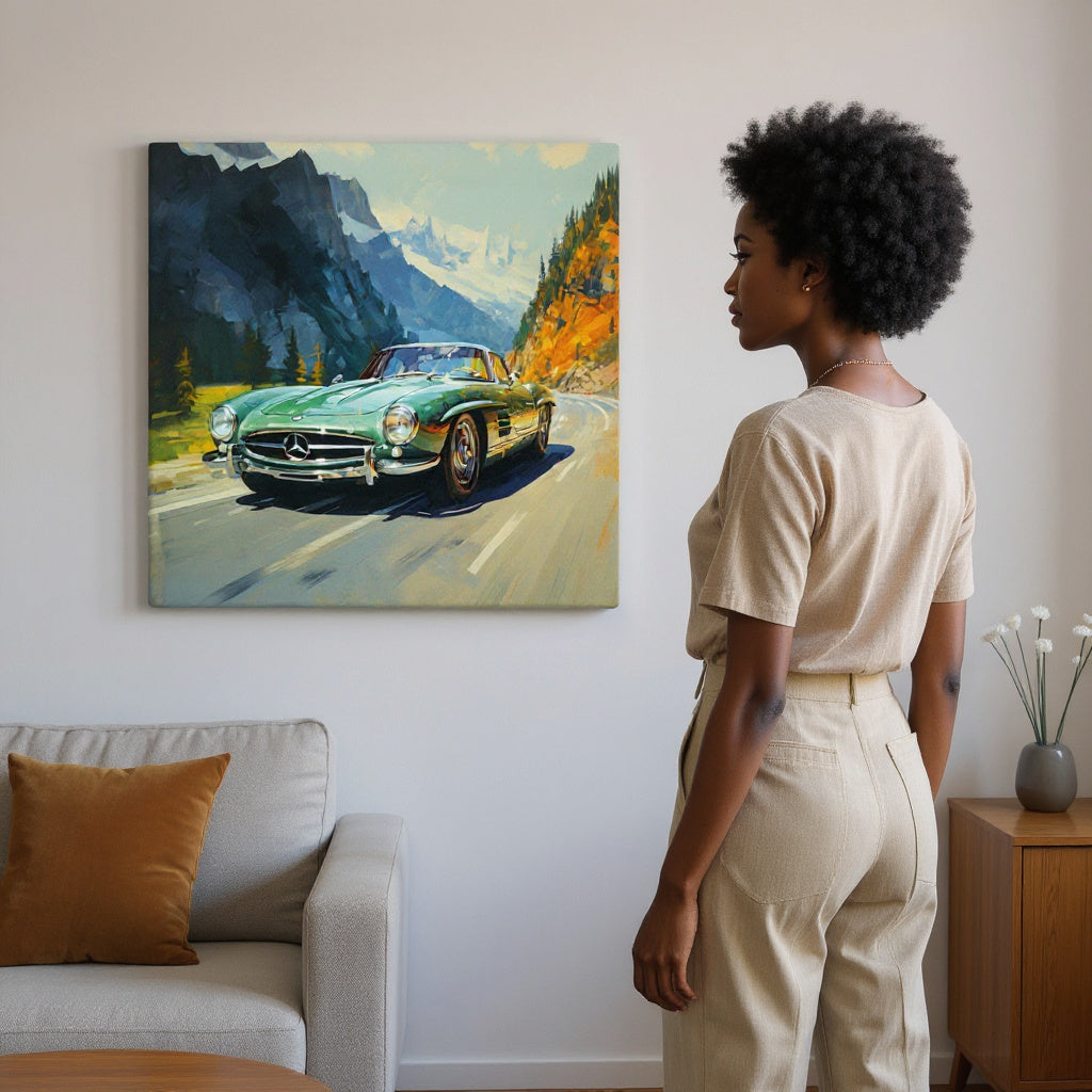 Pine Green 300SL On The Road Canvas Print