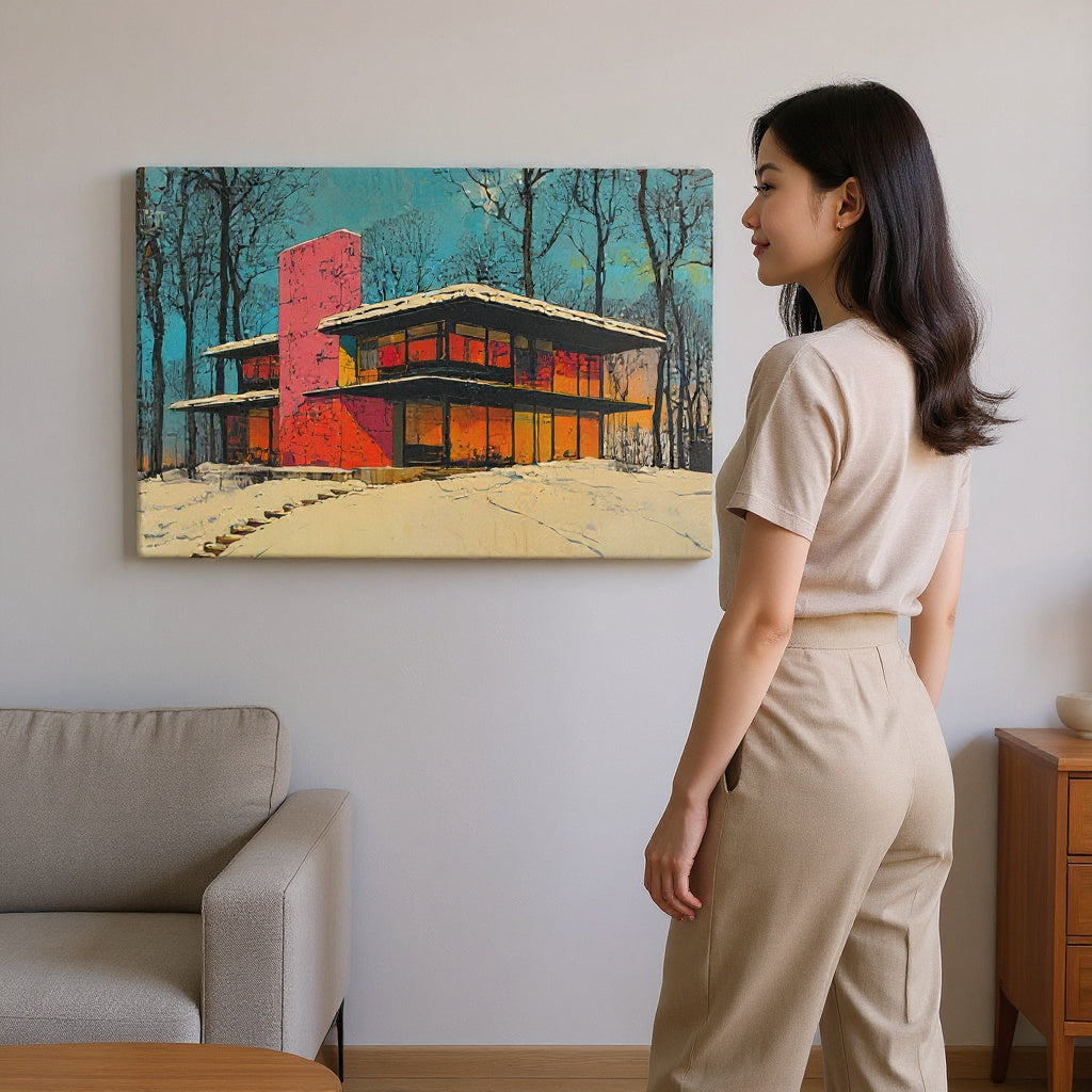 Psychedelic Hues And Wintry Views Canvas Print
