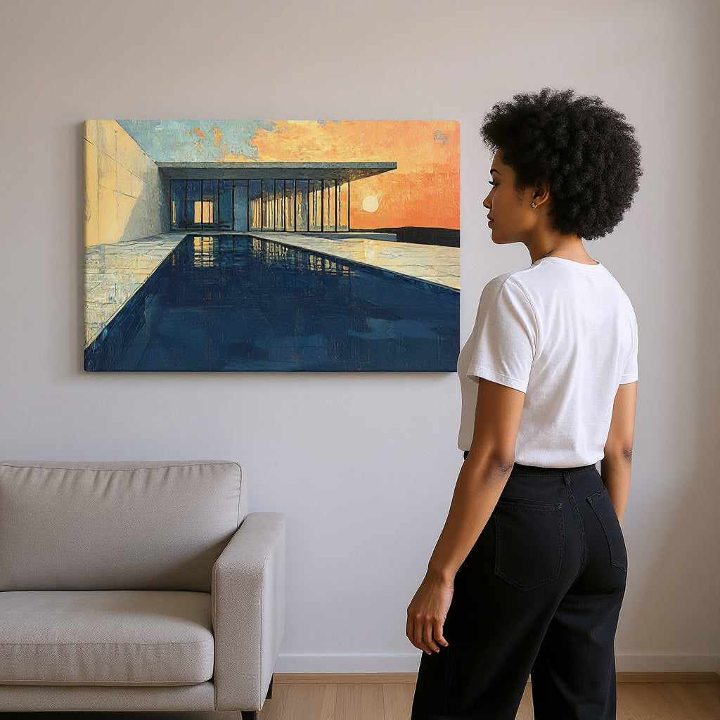 Sunset Serenade at the Glass House Canvas Print