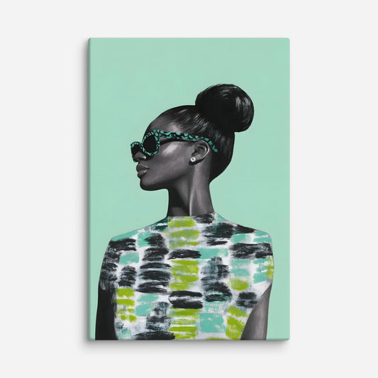 Green Like Envy, Black Like Jazz Canvas Print
