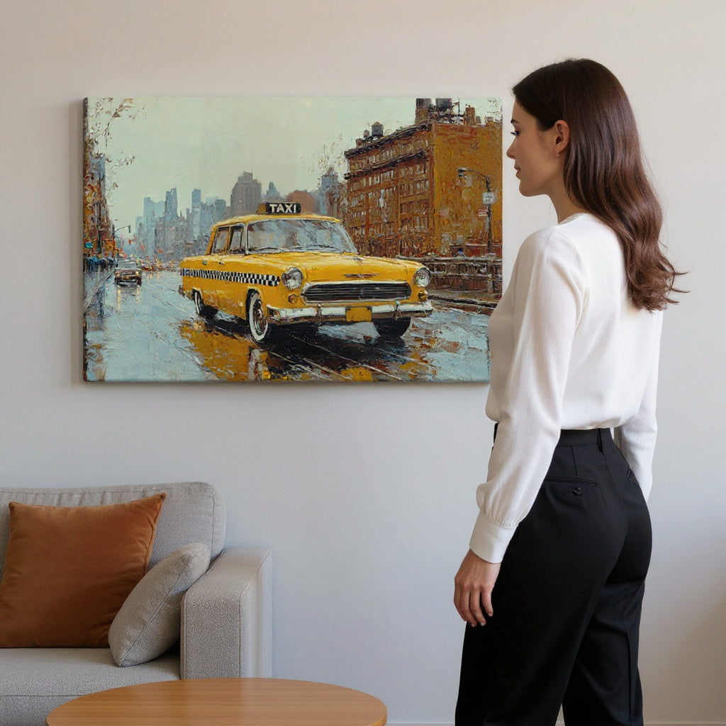 A Cab Ride On A Hazy Afternoon Canvas Print