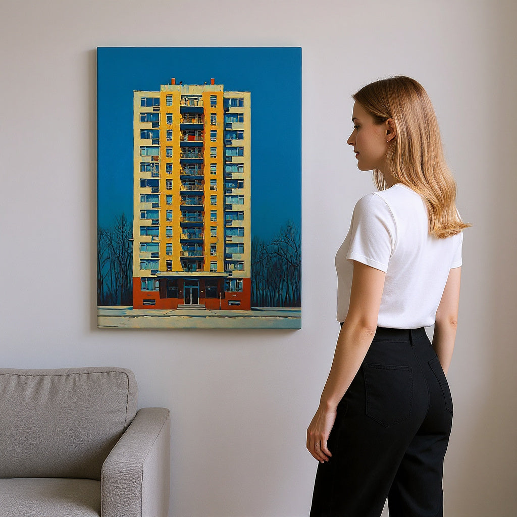 A Multichromatic Plattenbau Canvas Print