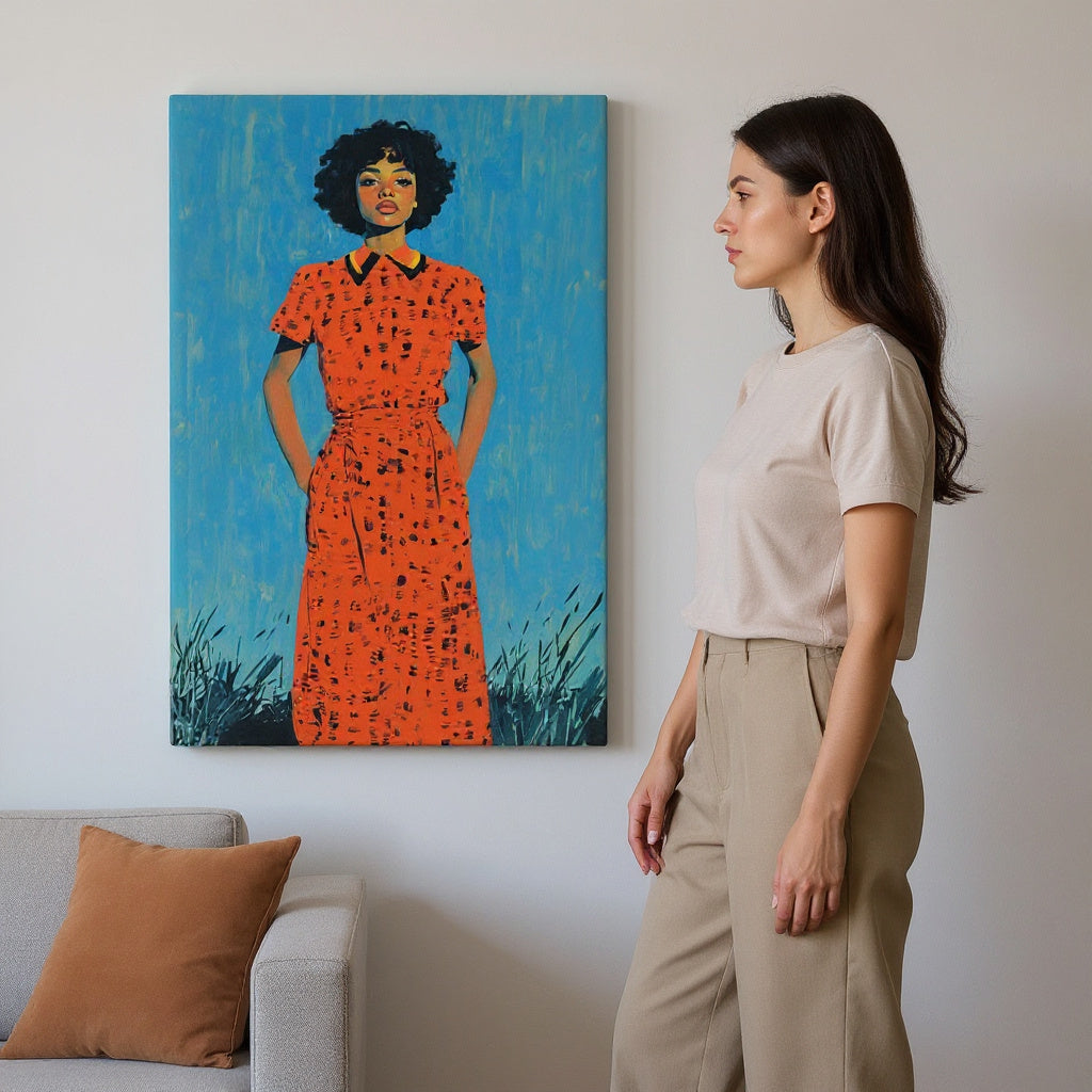 She Stands Tall In Vermillion Canvas Print