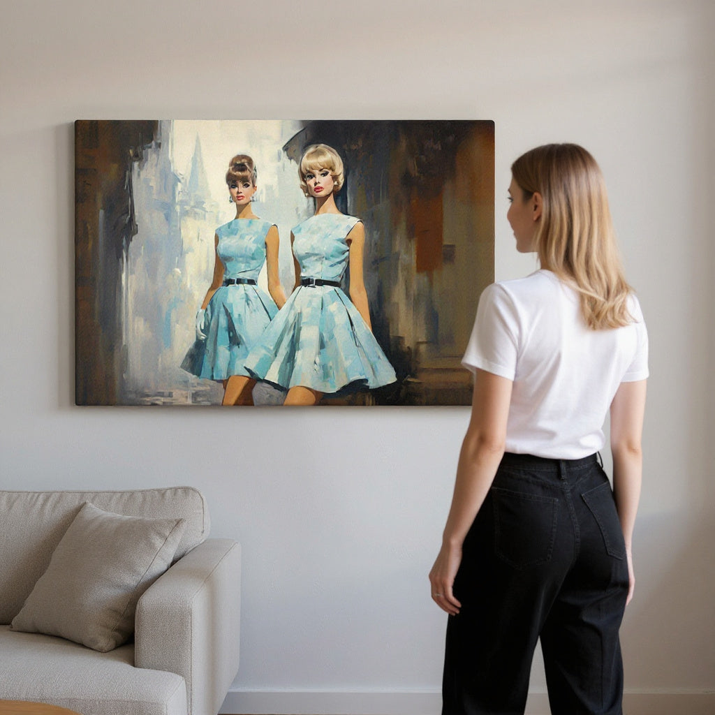 Synchrony in Cerulean Canvas Print