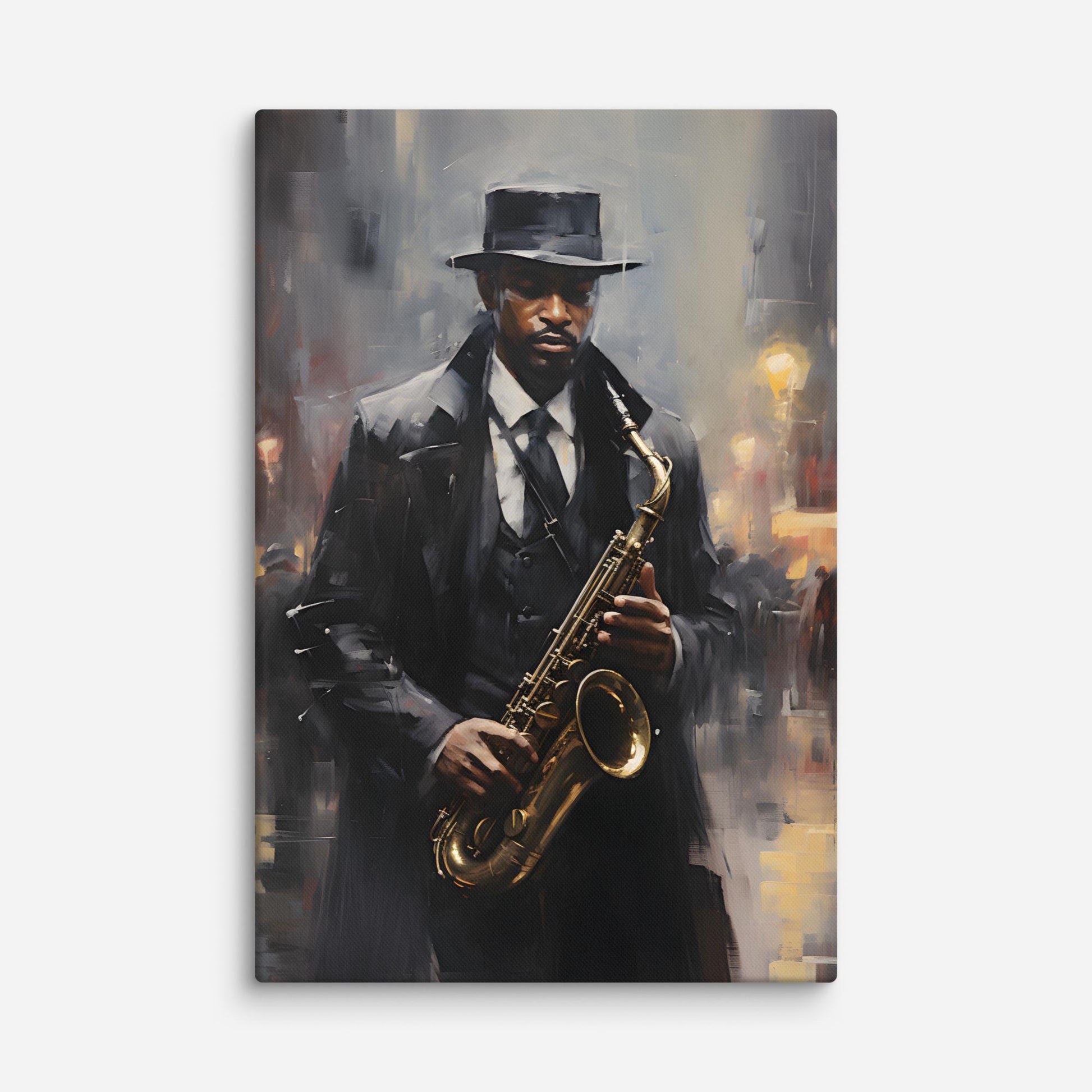 Sax In The Streets Canvas Print